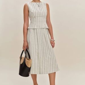 Reformation Moya Linen Two Piece Ivory - Size 2
